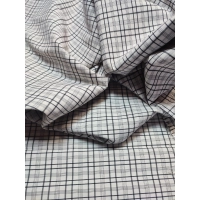 Tkanina bawełniana KRATECZKA szara koszulowa - KUPON 1,90x146